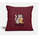 Cat Pizza Fast Food Delicious Restaurant Burgundy Pillow